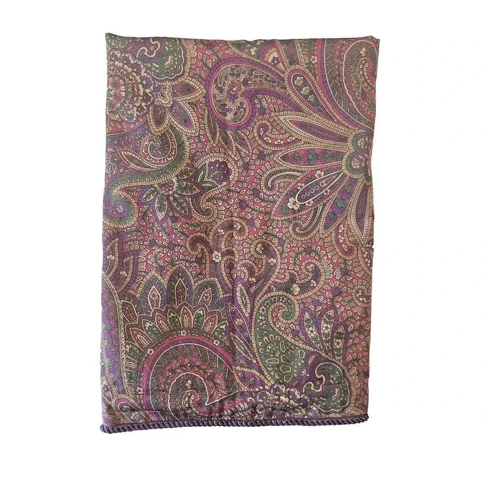 Vtg Ralph Lauren New Bohemian Paisley Euro Sham 28x28 Purple Cording
